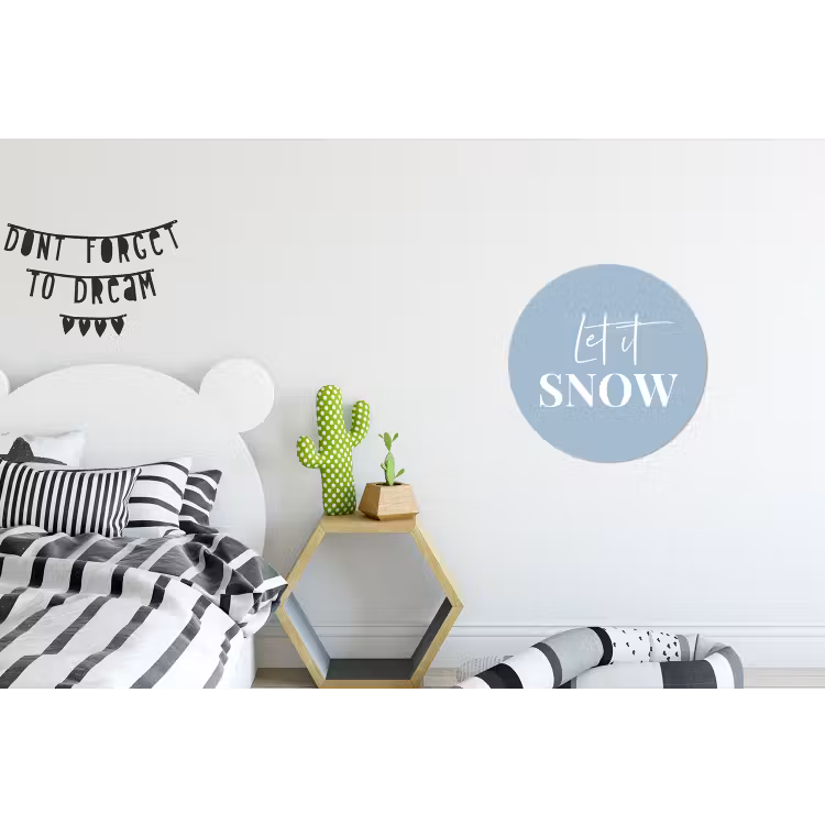 Wandcirkel - Aluminium - Sneeuw - Winter - Blauw - Let it snow — 5
