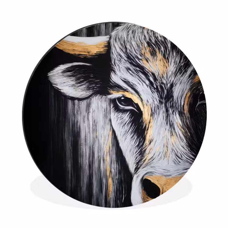 Wandcirkel - Aluminium - Stier - Hoorns - Snuit - Goud — 1