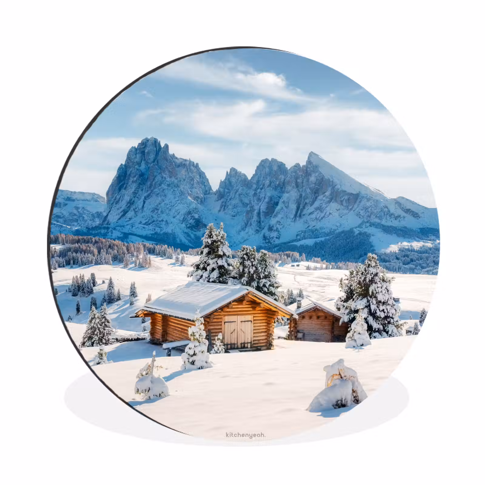 Wandcirkel - Aluminium - Landschap - Winter - Sneeuw — 1