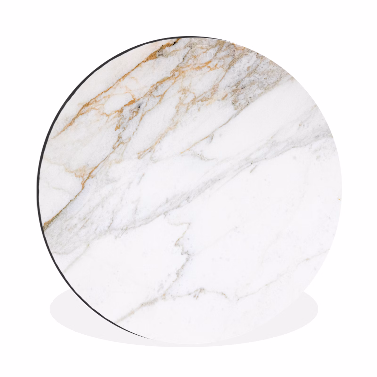 Wandcirkel - Aluminium - Marmer - Steen - Wit - Goud - Marmerlook - Steen - Luxe — 1
