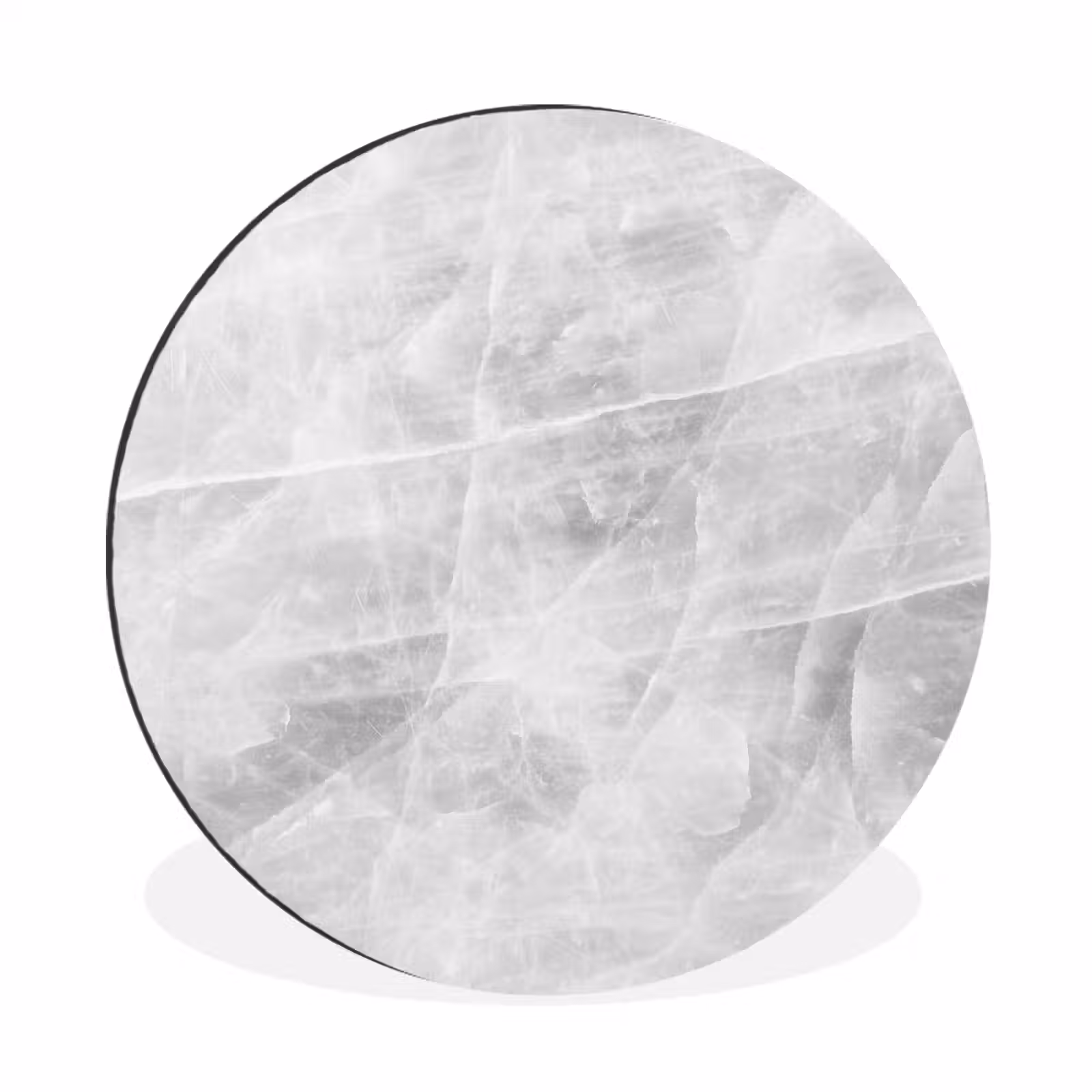 Wandcirkel - Aluminium - Marmer - Steen - Wit - Luxe - Marmerlook — 1