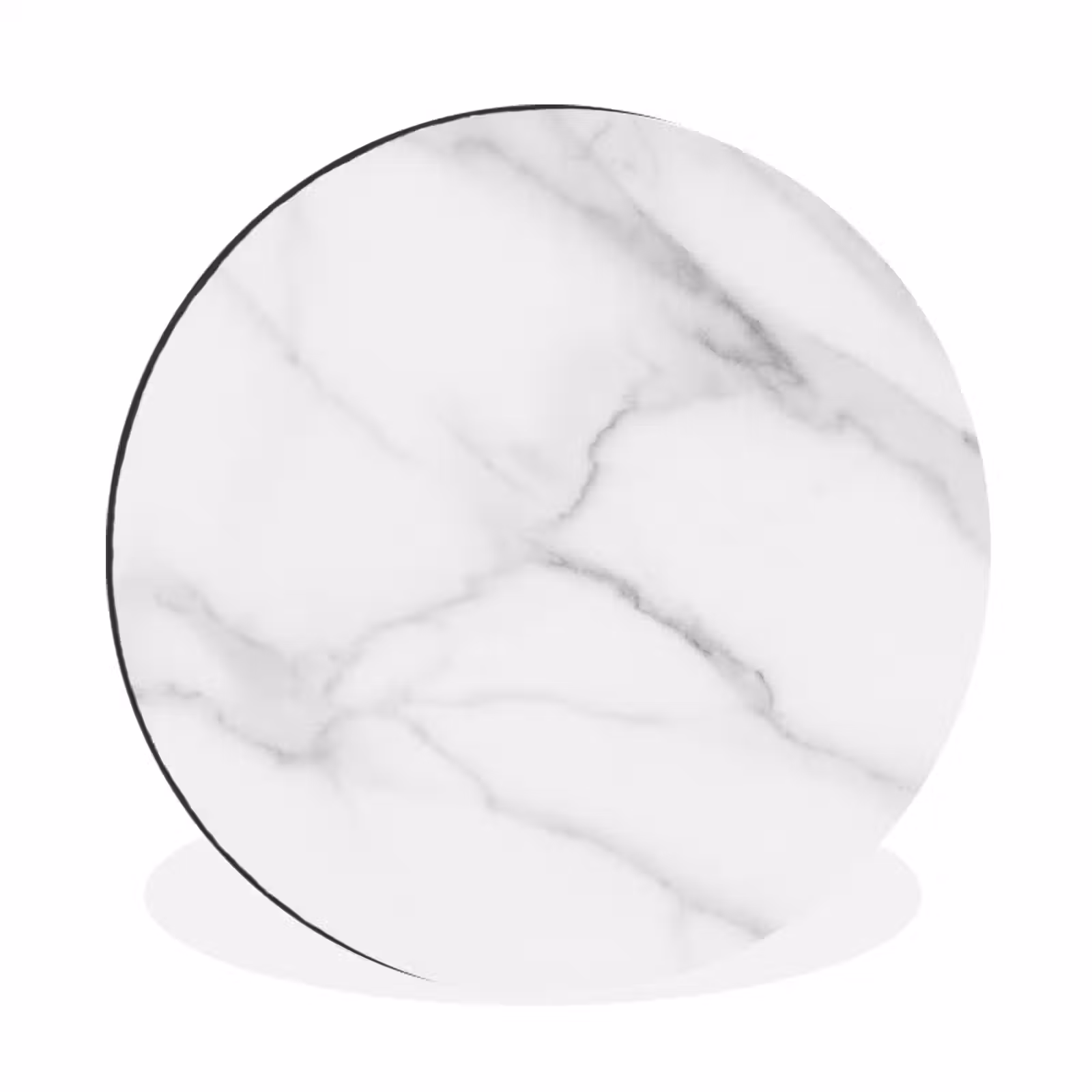 Wandcirkel - Aluminium - Marmer - Structuur - Wit - Grijs - Steen - Marmerlook — 1