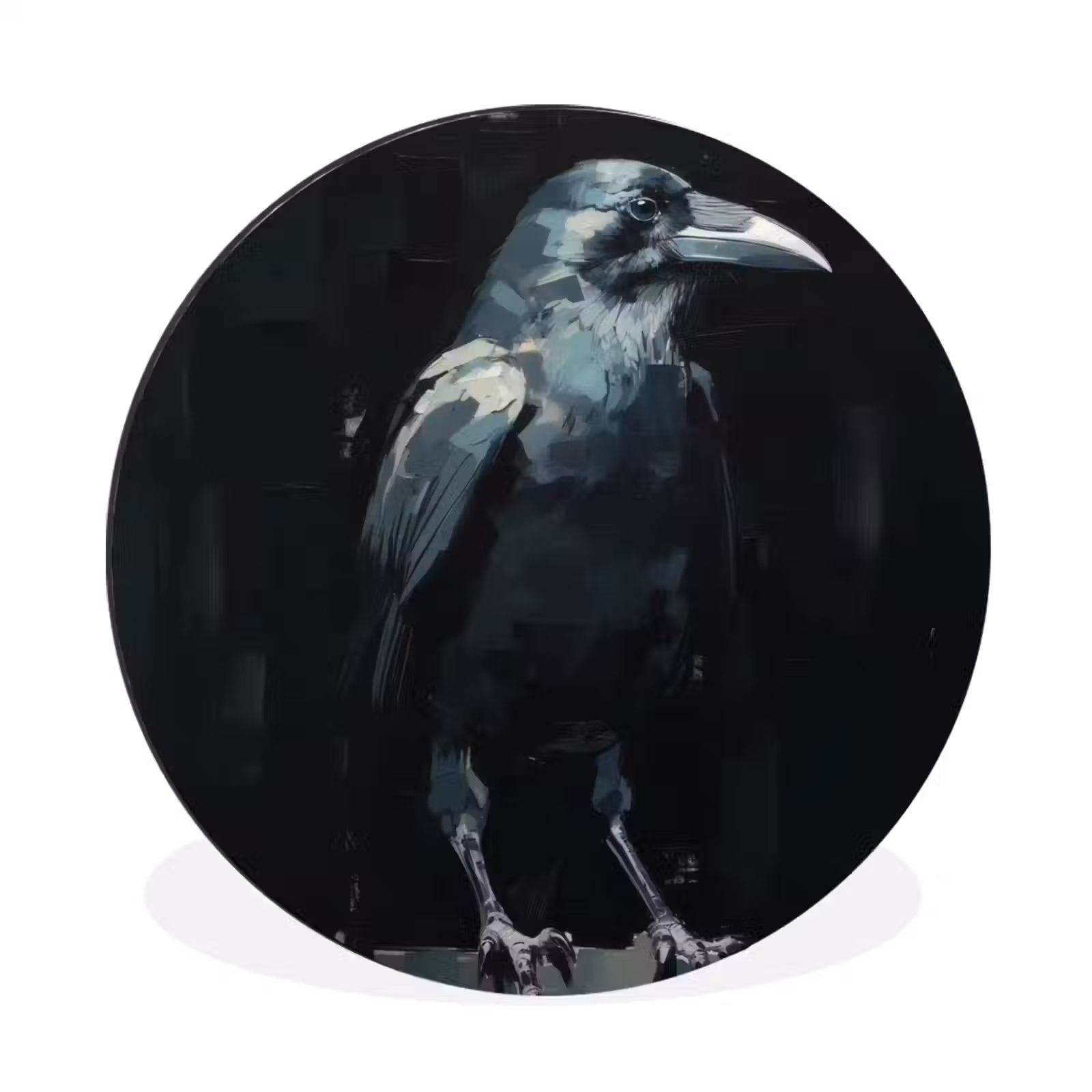 Wandcirkel - Aluminium - Raaf - Vogels - Zwart — 1