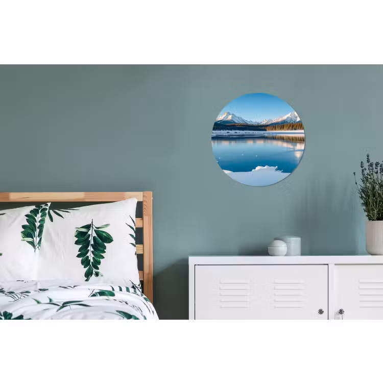 Wandcirkel - Aluminium - Landschap - Winter - Meer - Bergen - Uitzicht - IJs — 4