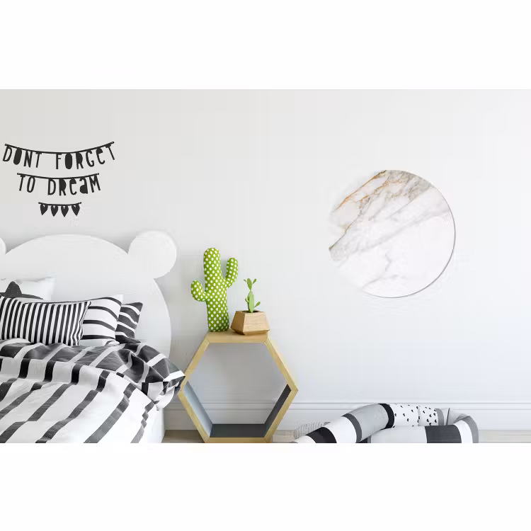 Wandcirkel - Aluminium - Marmer - Steen - Wit - Goud - Marmerlook - Steen - Luxe — 5