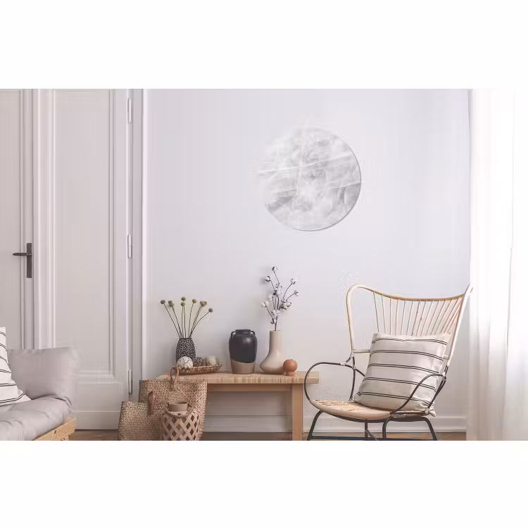 Wandcirkel - Aluminium - Marmer - Steen - Wit - Luxe - Marmerlook — 2
