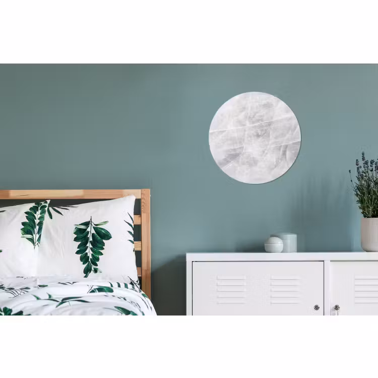 Wandcirkel - Aluminium - Marmer - Steen - Wit - Luxe - Marmerlook — 4