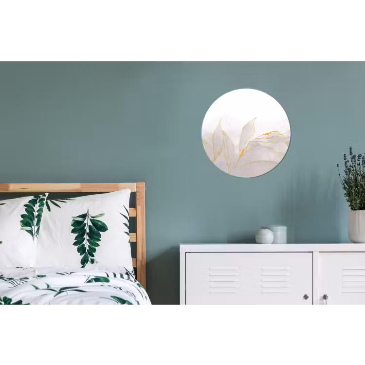 Wandcirkel - Aluminium - Marmerlook - Grijs - Goud - Chic - Marmer — 4