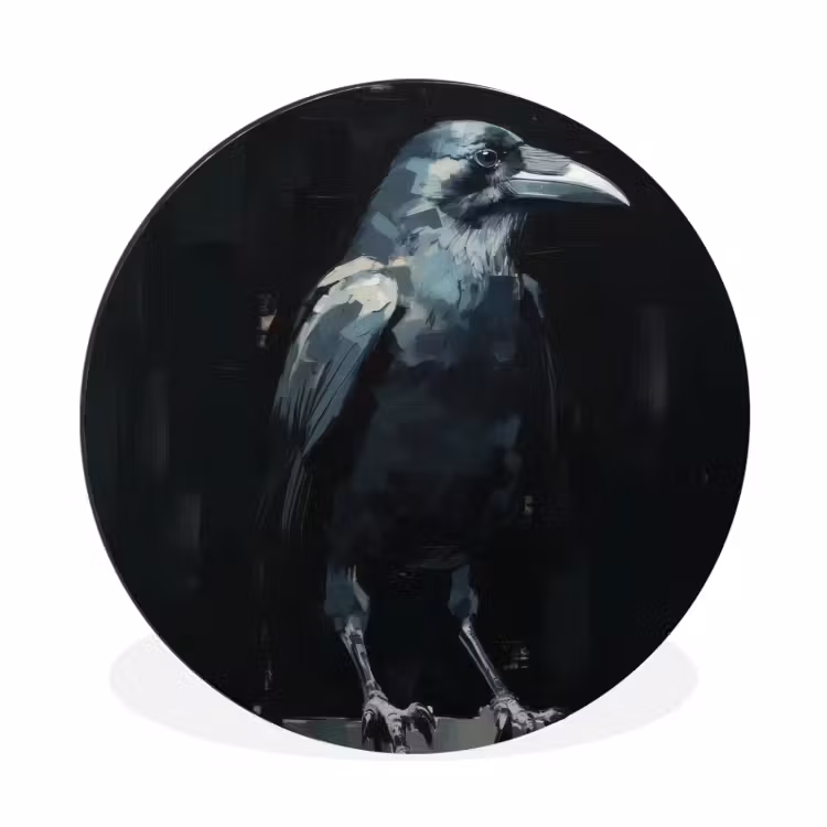 Wandcirkel - Aluminium - Raaf - Vogels - Zwart — 1
