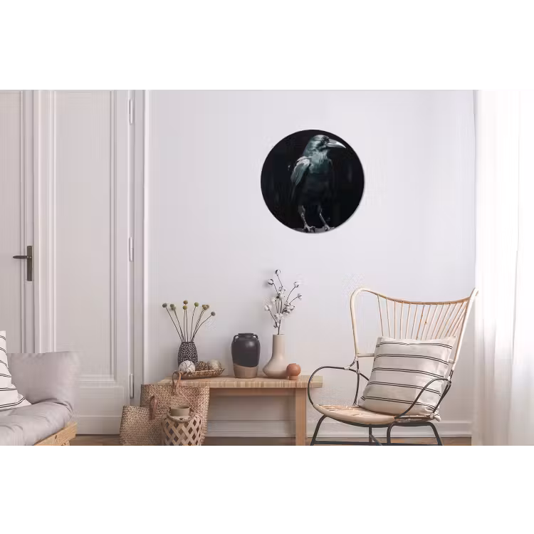 Wandcirkel - Aluminium - Raaf - Vogels - Zwart — 2