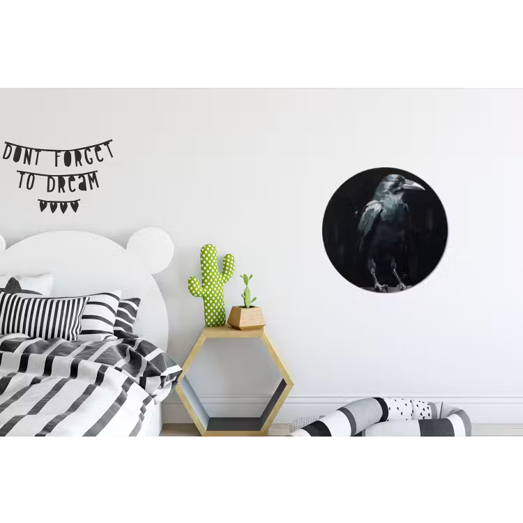 Wandcirkel - Aluminium - Raaf - Vogels - Zwart — 5