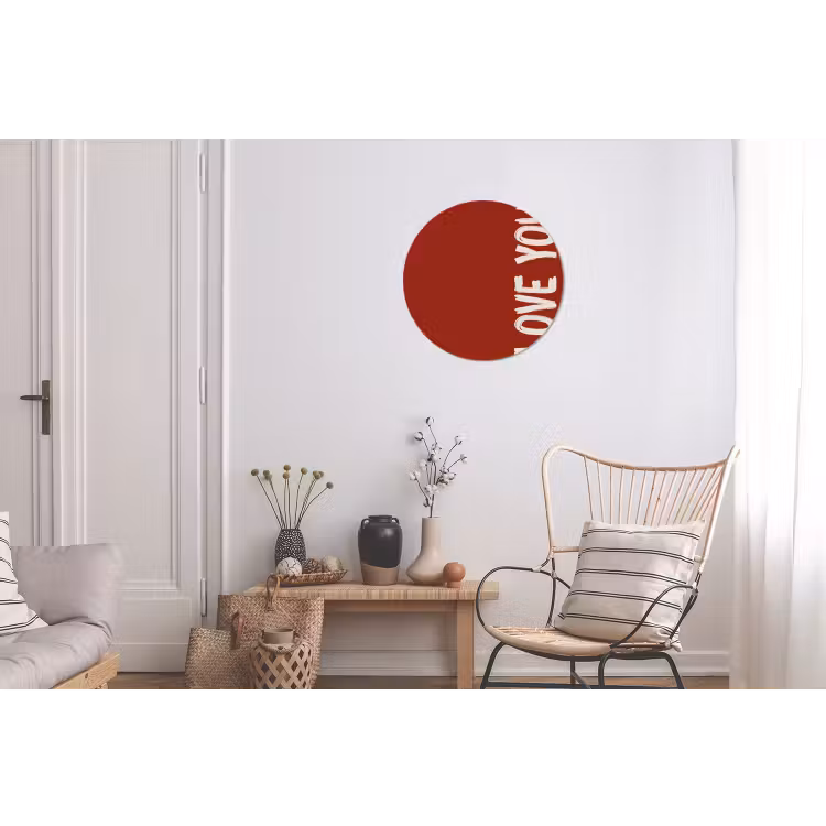 Wandcirkel - Aluminium - Schuin - Loveyou - Rood — 2