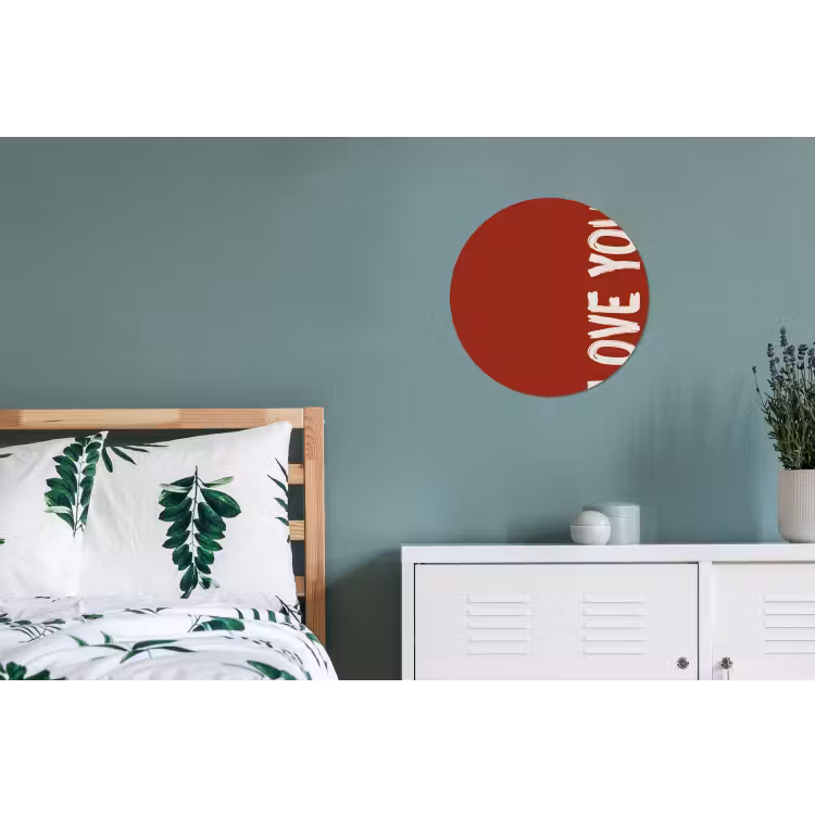 Wandcirkel - Aluminium - Schuin - Loveyou - Rood — 4