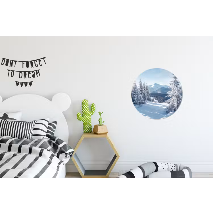 Wandcirkel - Aluminium - Sneeuw - Winter - Landschap - Bergen — 5
