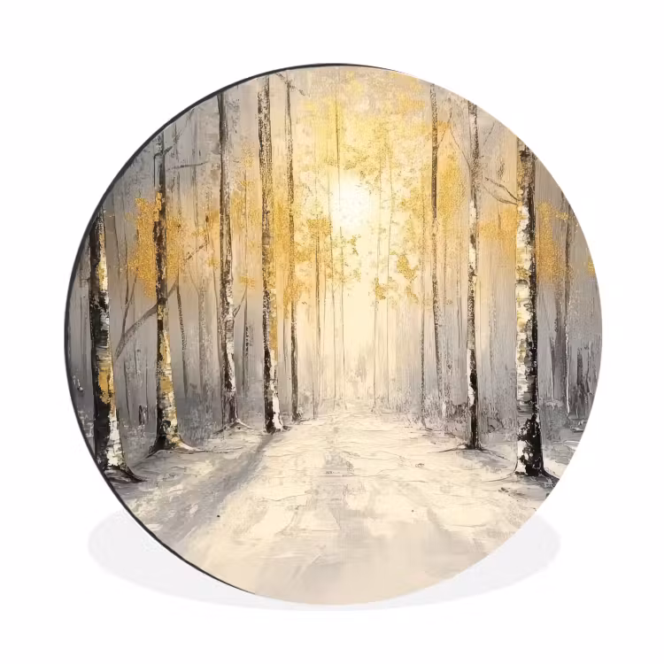Wandcirkel - Aluminium - Winter - Abstract - Sneeuw - Natuur - Zon — 1