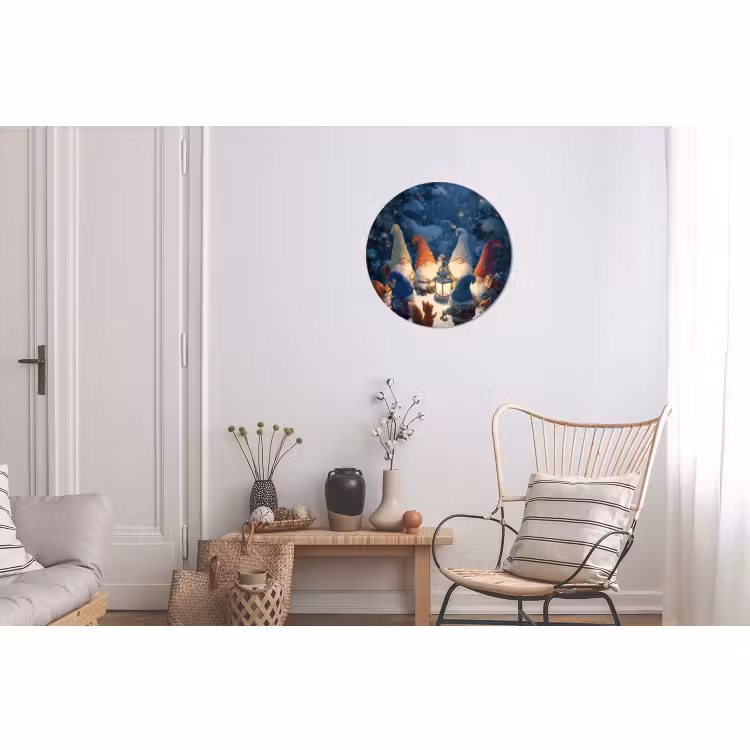 Wandcirkel - Aluminium - Winter - Gnooms - Eekhoorns - Meerkleurig — 2