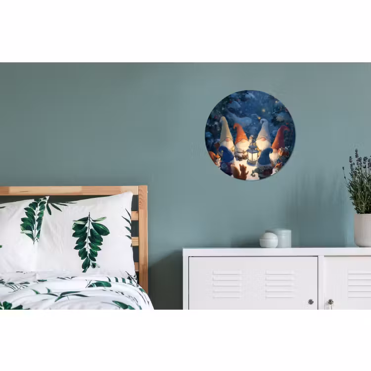 Wandcirkel - Aluminium - Winter - Gnooms - Eekhoorns - Meerkleurig — 4
