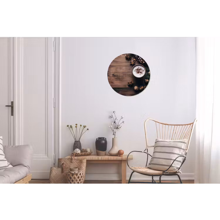 Wandcirkel - Aluminium - Winter - Houtlook - Stilleven — 2