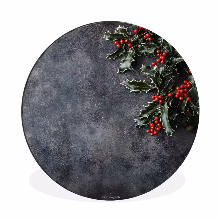 Wandcirkel - Aluminium - Winter - Hulst - Kerst - Beton — 1