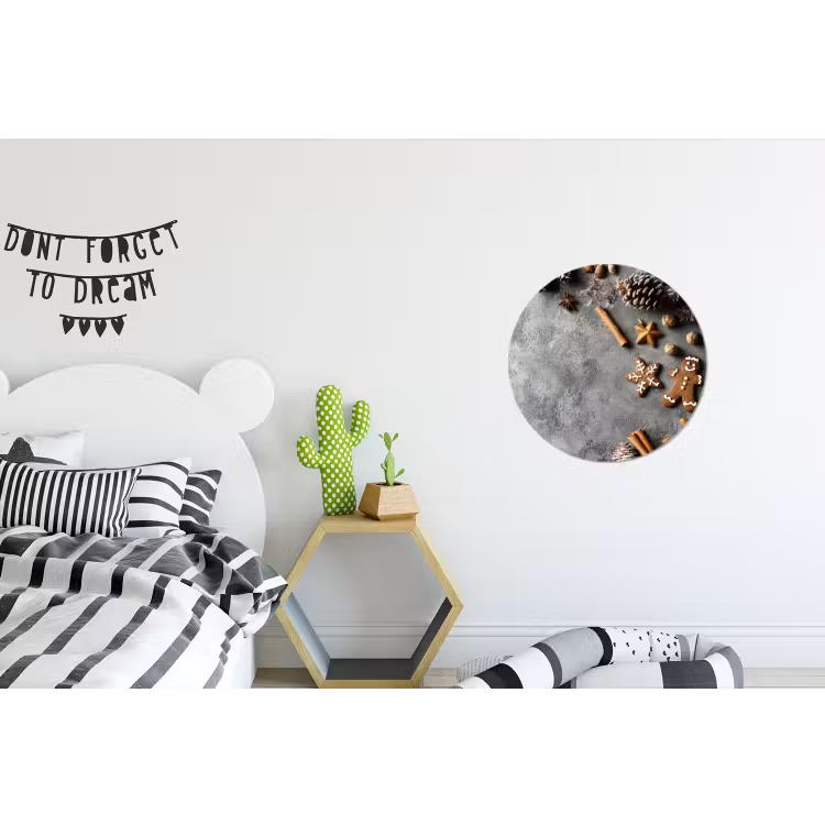 Wandcirkel - Aluminium - Winter - Kerst - Beton - Dennenappels — 5