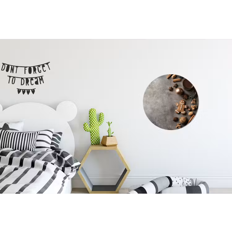Wandcirkel - Aluminium - Winter - Kerst - Beton - Gingerbread man — 5