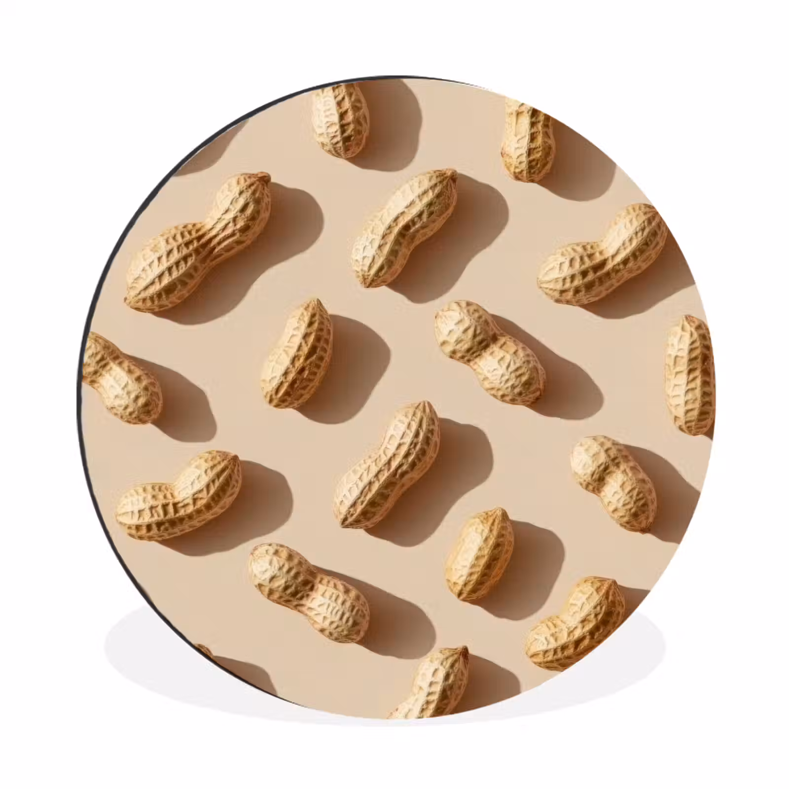 Wandcirkel - Aluminium - Pinda's - Patroon - Beige — 1
