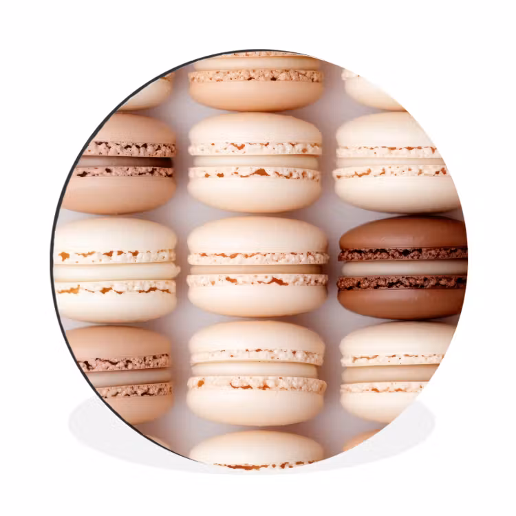 Wandcirkel - Aluminium - Macarons - Beige - Bruin — 1