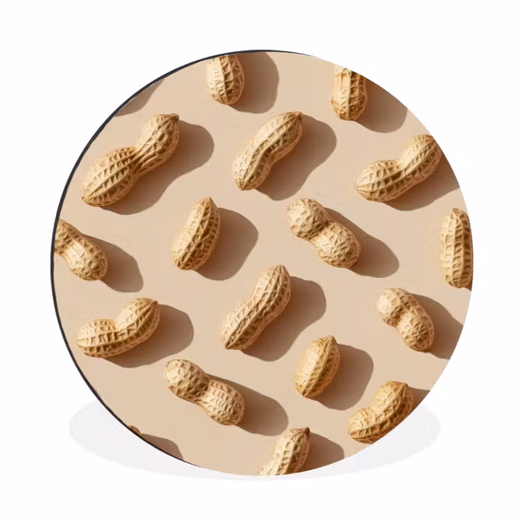 Wandcirkel - Aluminium - Pinda's - Patroon - Beige — 1