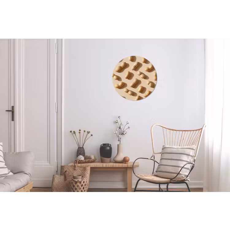 Wandcirkel - Aluminium - Pinda's - Patroon - Beige — 2