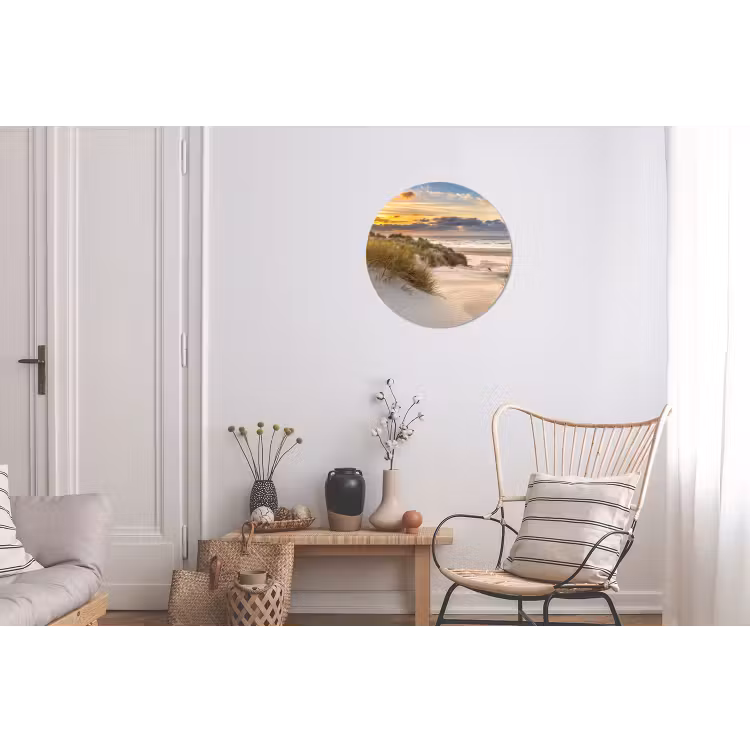 Wandcirkel - Aluminium - Strand - Duin - Gras - Zonsondergang - Zee — 2