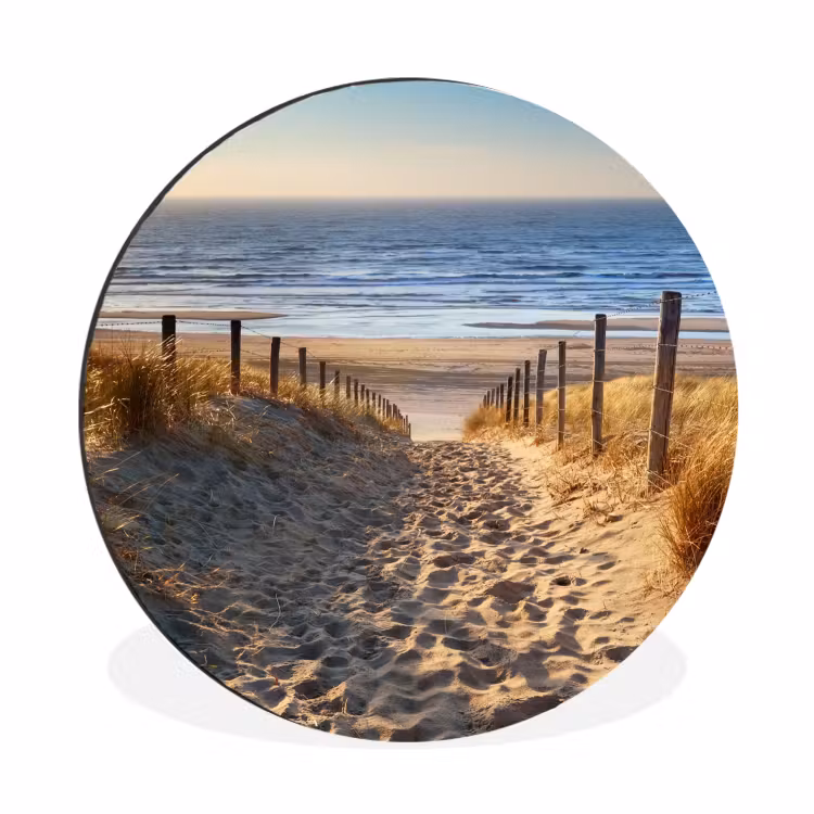 Wandcirkel - Aluminium - Strand - Zee - Nederland - Duinen - Zon — 1