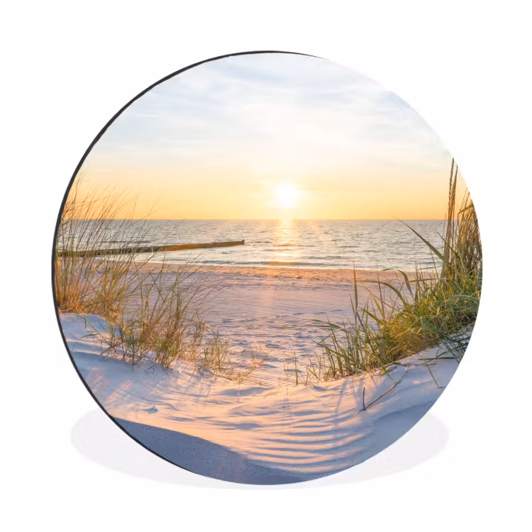 Wandcirkel - Aluminium - Strand - Zon - Duin - Gras - Zand - Horizon — 1