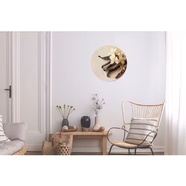 Wandcirkel - Aluminium - Vanille - Bloemen - Beige — 2