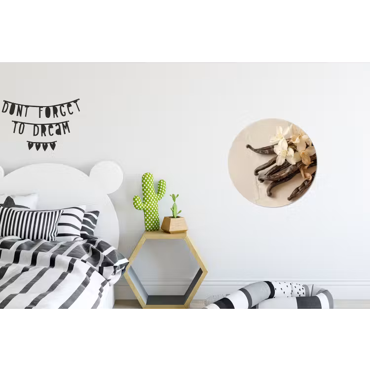 Wandcirkel - Aluminium - Vanille - Bloemen - Beige — 5