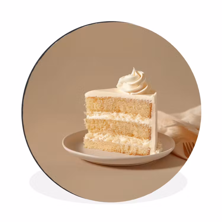 Wandcirkel - Aluminium - Vanilletaart - Cake - Romig — 1