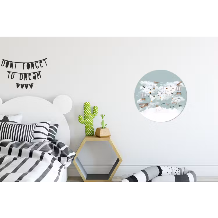Wandcirkel - Aluminium - Wereldkaart - Kind - Vliegtuig — 5