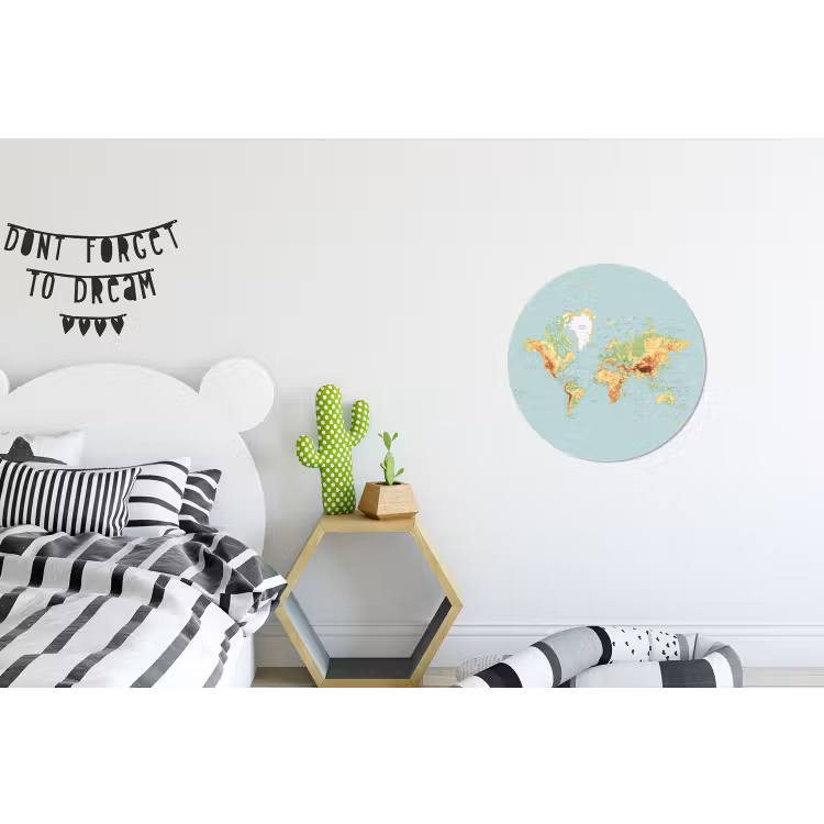Wandcirkel - Aluminium - Wereldkaart - Realistisch - Blauw — 5