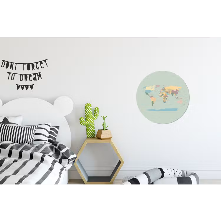 Wandcirkel - Aluminium - Wereldkaart - Realistisch - Kaart — 5