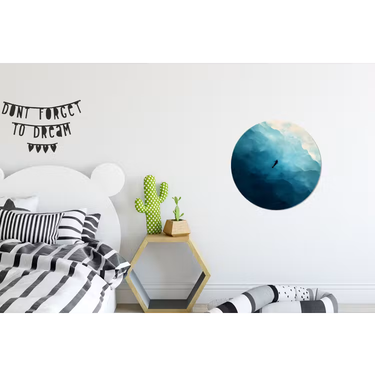 Wandcirkel - Aluminium - Zee - Silhouet - Abstract - Blauw — 5