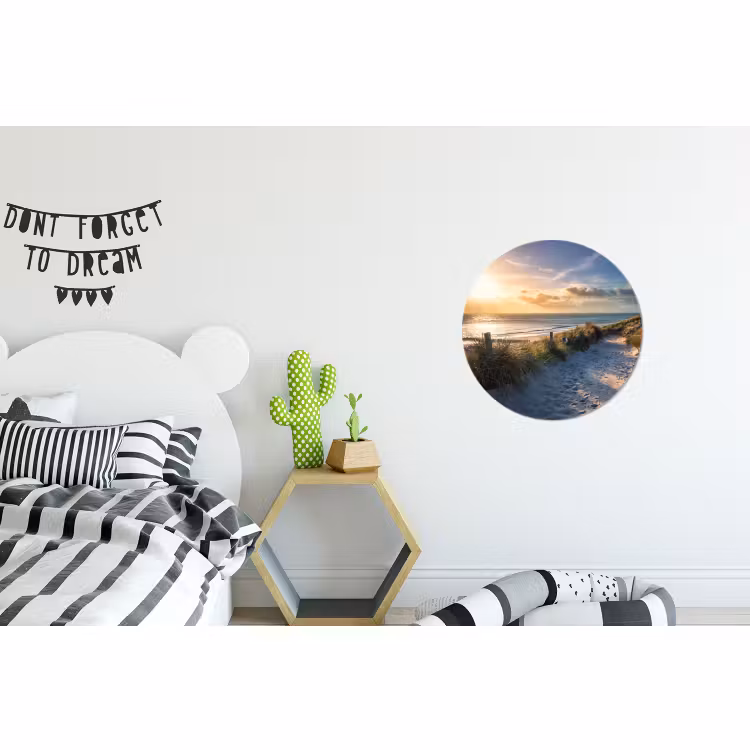 Wandcirkel - Aluminium - Zonsondergang - Strand - Duin - Gras - Bank — 5