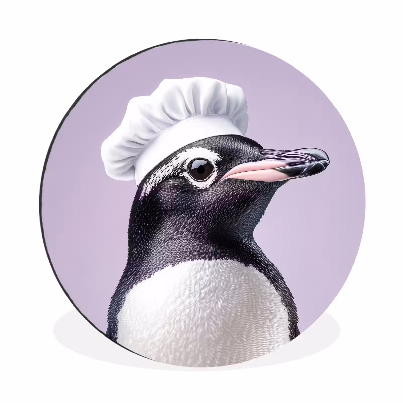 Wandcirkel - Aluminium - Pinguïn - Koksmuts - Lief - Paars — 1