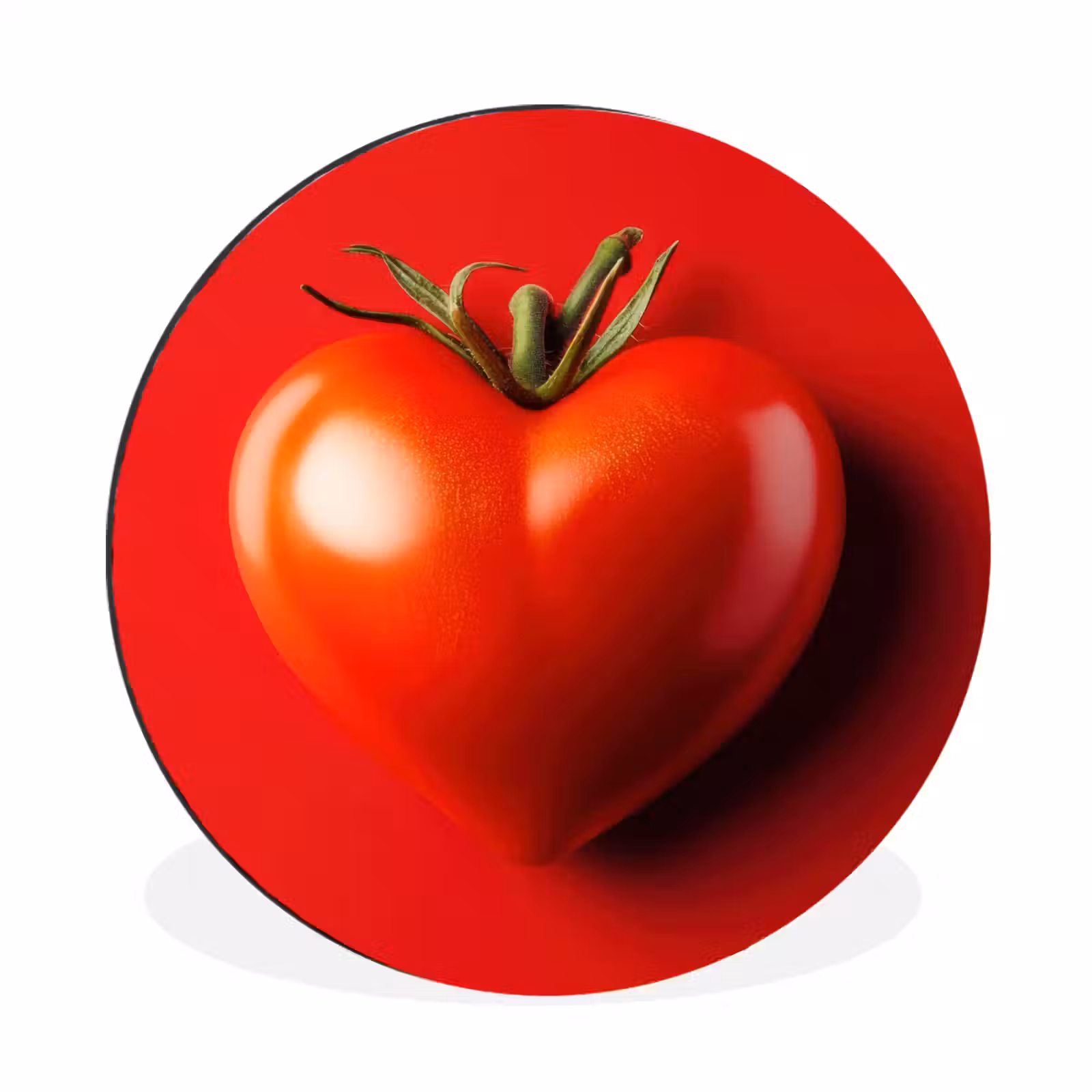 Wandcirkel - Aluminium - Tomaat - Rood - Hart — 1