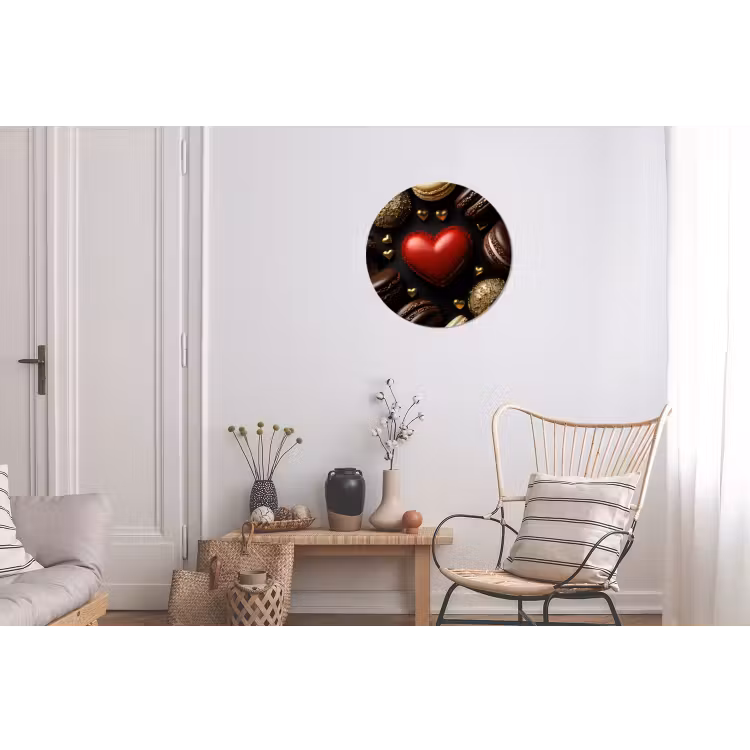 Wandcirkel - Aluminium - Macarons - Rood - Hart — 2