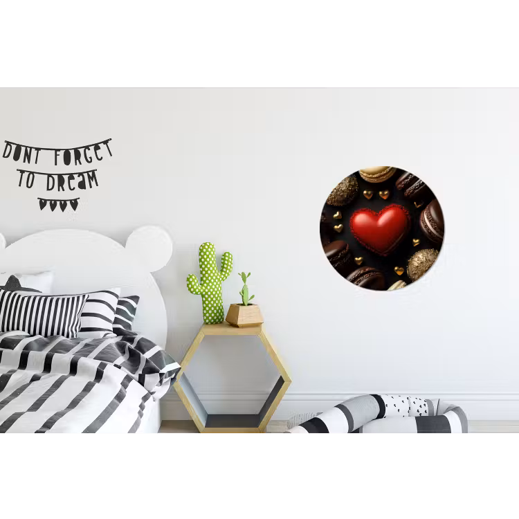 Wandcirkel - Aluminium - Macarons - Rood - Hart — 5