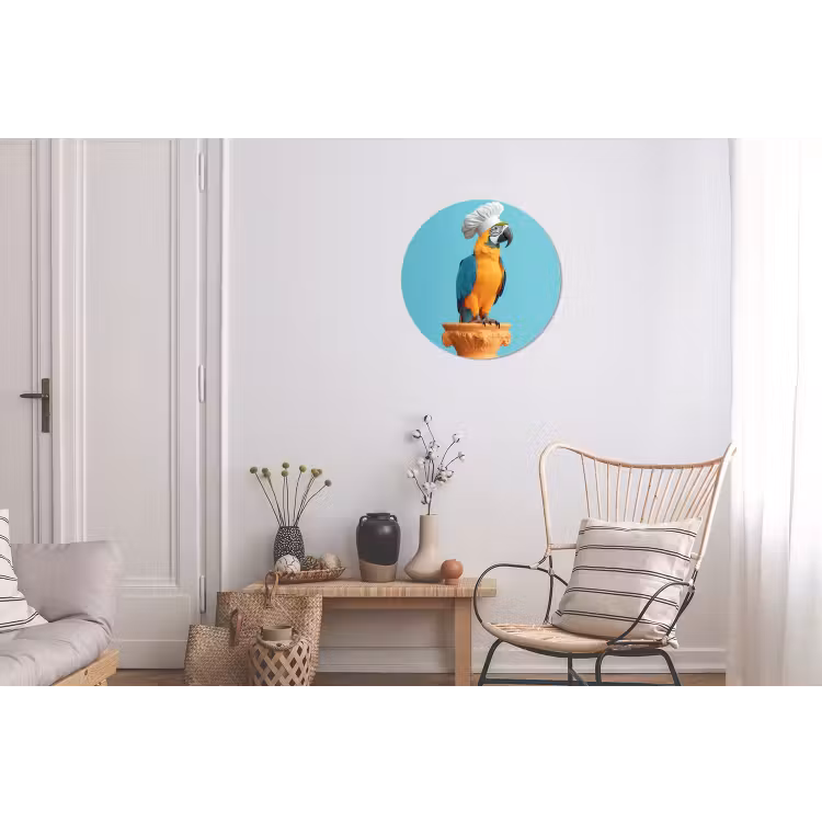 Wandcirkel - Aluminium - Papegaai - Koksmuts - Grappig - Vogel — 2