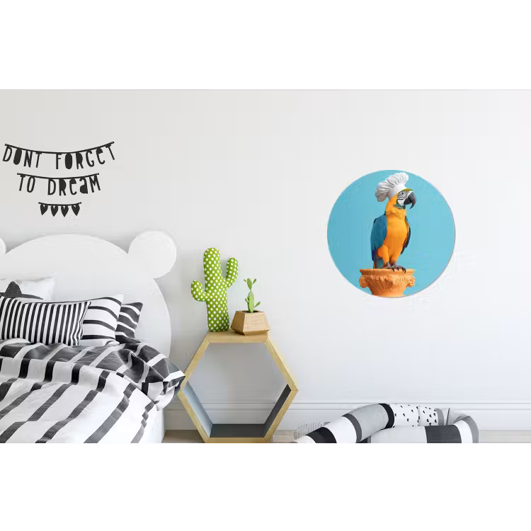 Wandcirkel - Aluminium - Papegaai - Koksmuts - Grappig - Vogel — 5
