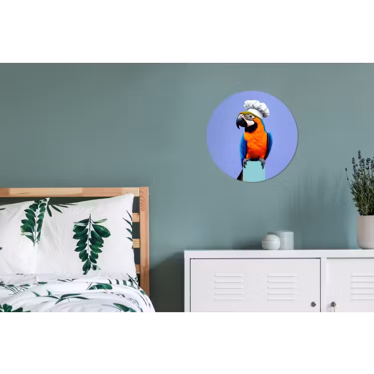 Wandcirkel - Aluminium - Papegaai - Koksmuts - Vogel - Leuk — 4