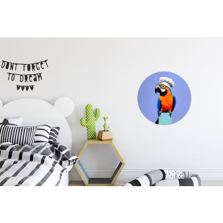 Wandcirkel - Aluminium - Papegaai - Koksmuts - Vogel - Leuk — 5