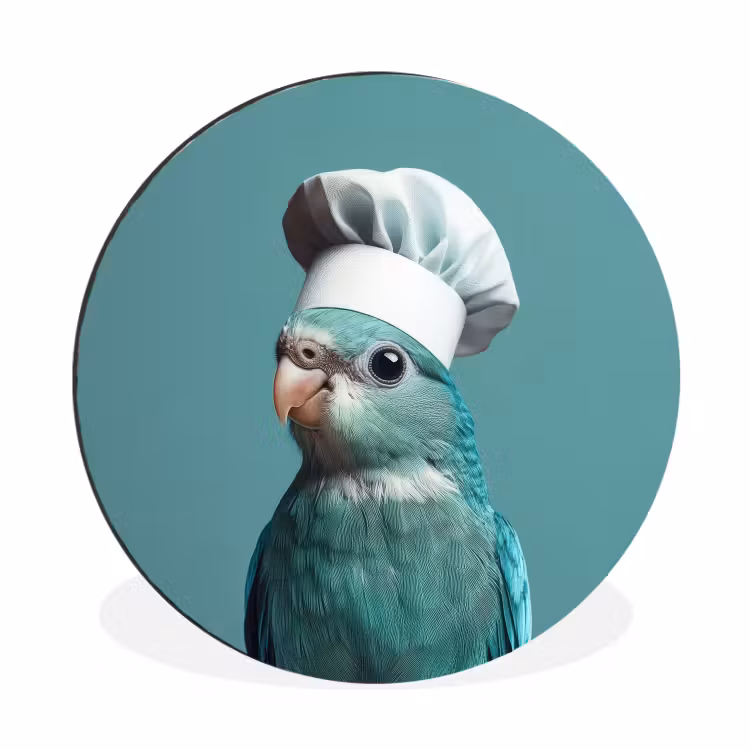 Wandcirkel - Aluminium - Parkiet - Vogel - Koksmuts - Cute — 1