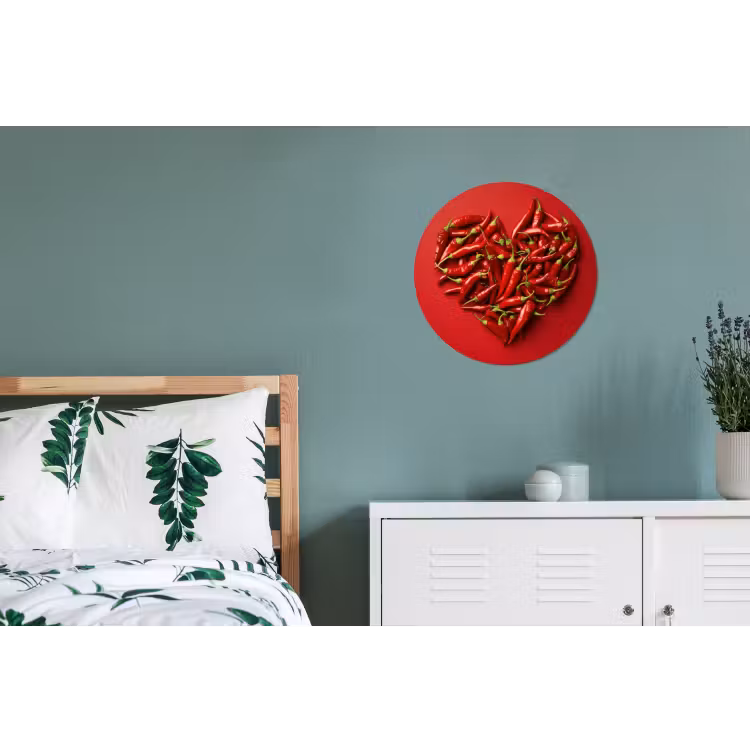 Wandcirkel - Aluminium - Pepers - Rood - Hart — 4